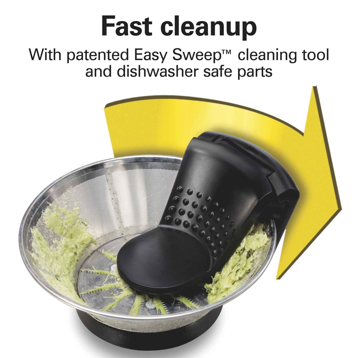 Hamilton Beach Easy Clean Juicer, Juice Extractor, Easy Sweep Cleaning Tool, Big Mouth Chute, 800 W