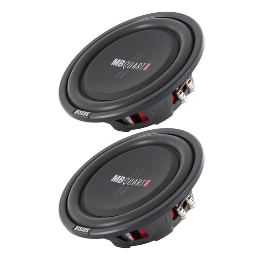 2) MB Quart DS1-254 800 Watt 4 Ohm Shallow Slim Subwoofers Car Truck DVC Subs - Find Fresh Goods