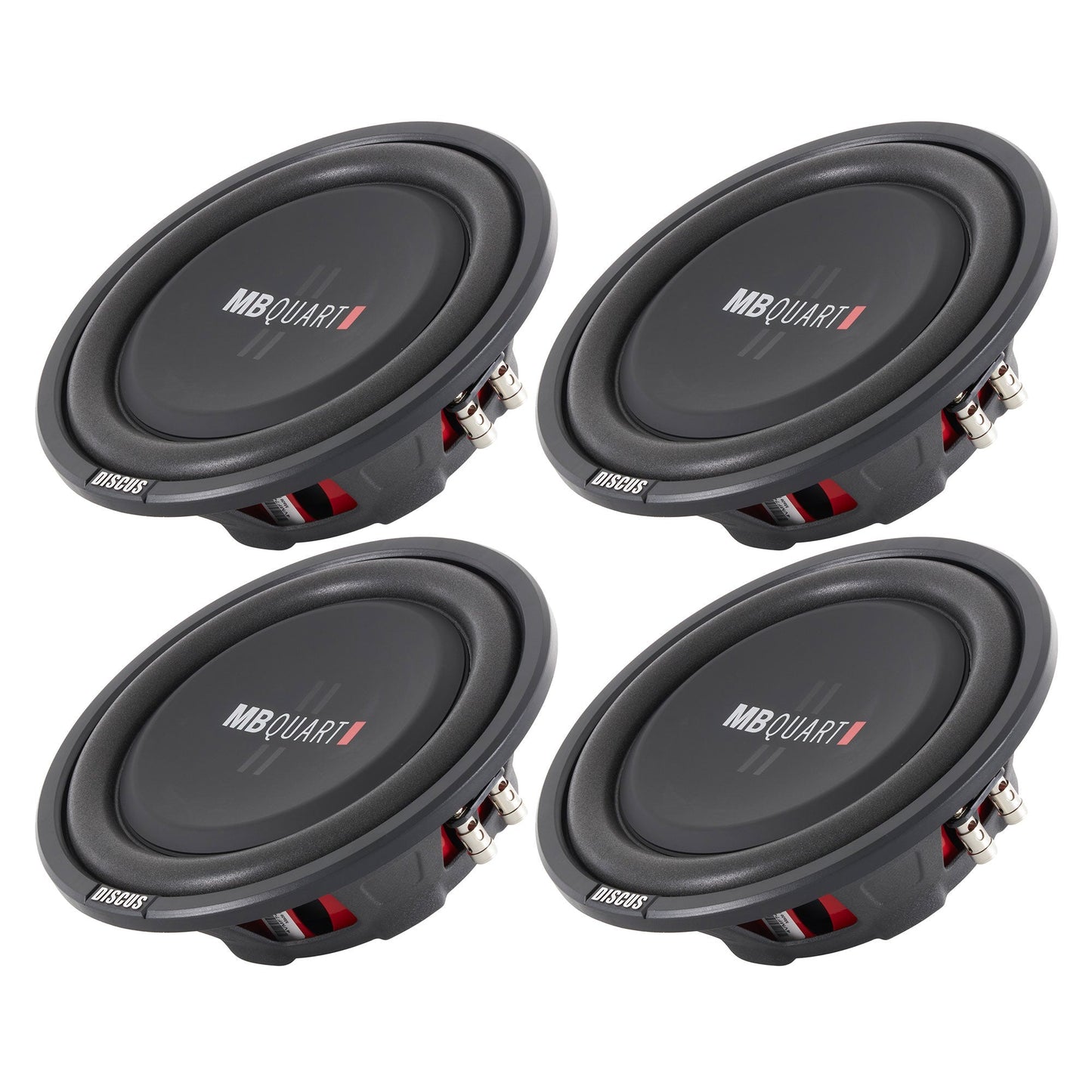 4) MB Quart DS1-254 400 Watt 4 Ohm Shallow Slim Subwoofers Car Truck DVC Subs - Find Fresh Goods