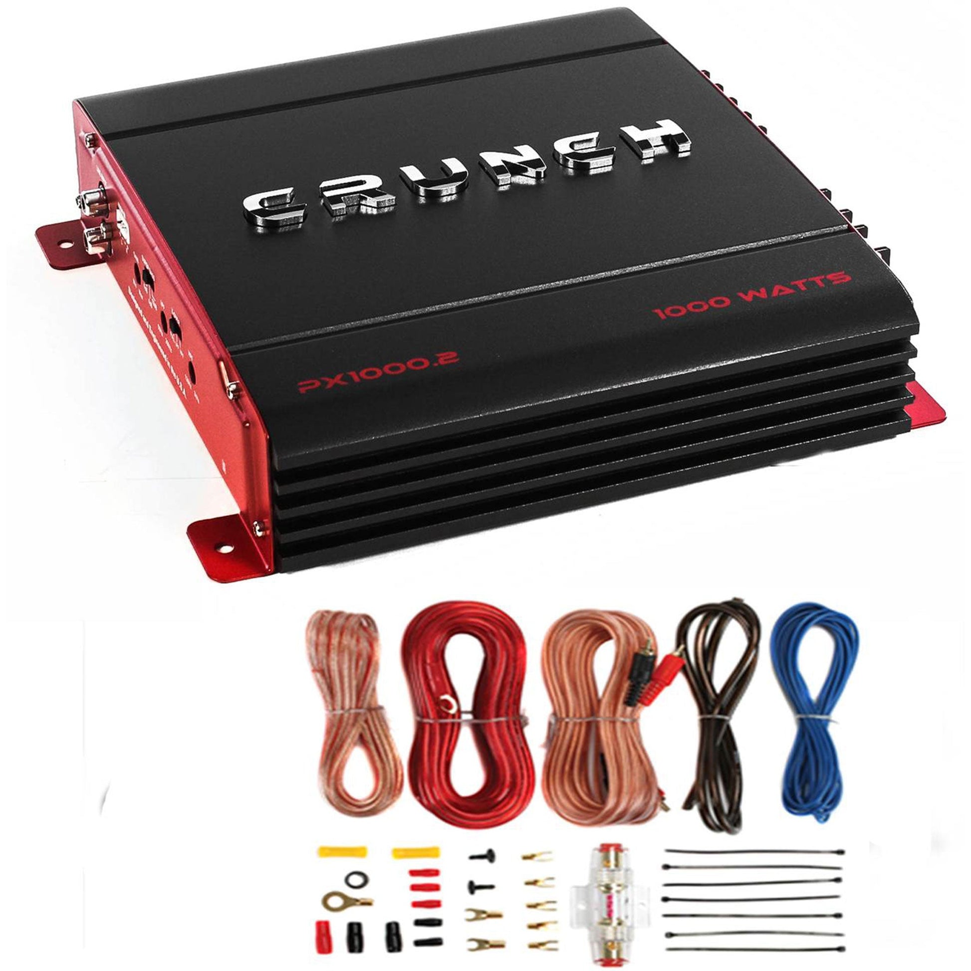 Crunch PX-1000.4 1000W Car Stereo Amp & Soundstorm AKS8 8 Gauge Amp Wiring Kit - Find Fresh Goods