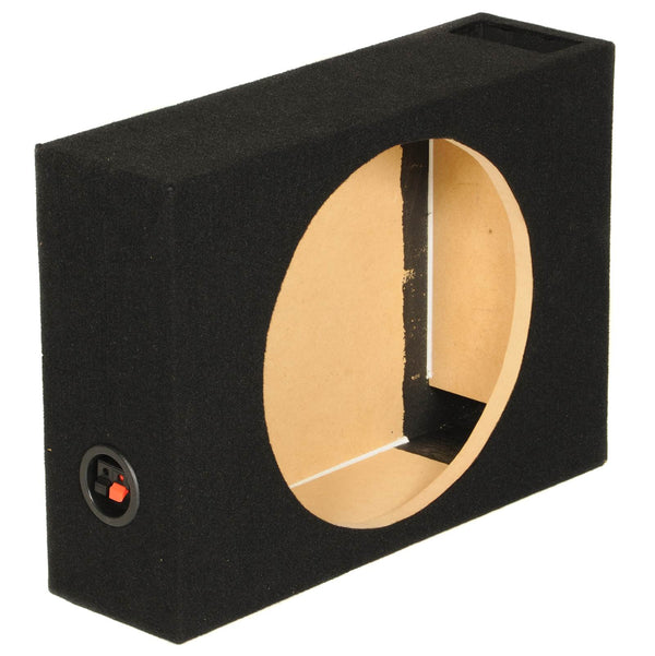 QPower Shallow Vented Subwoofer Enclosure, Single 10 Inch Car Sub Speaker Box