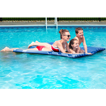 Big Joe Aquaria Roll Up 2 Person Swimming Pool Ripple Comfort Lounge Float, Blue