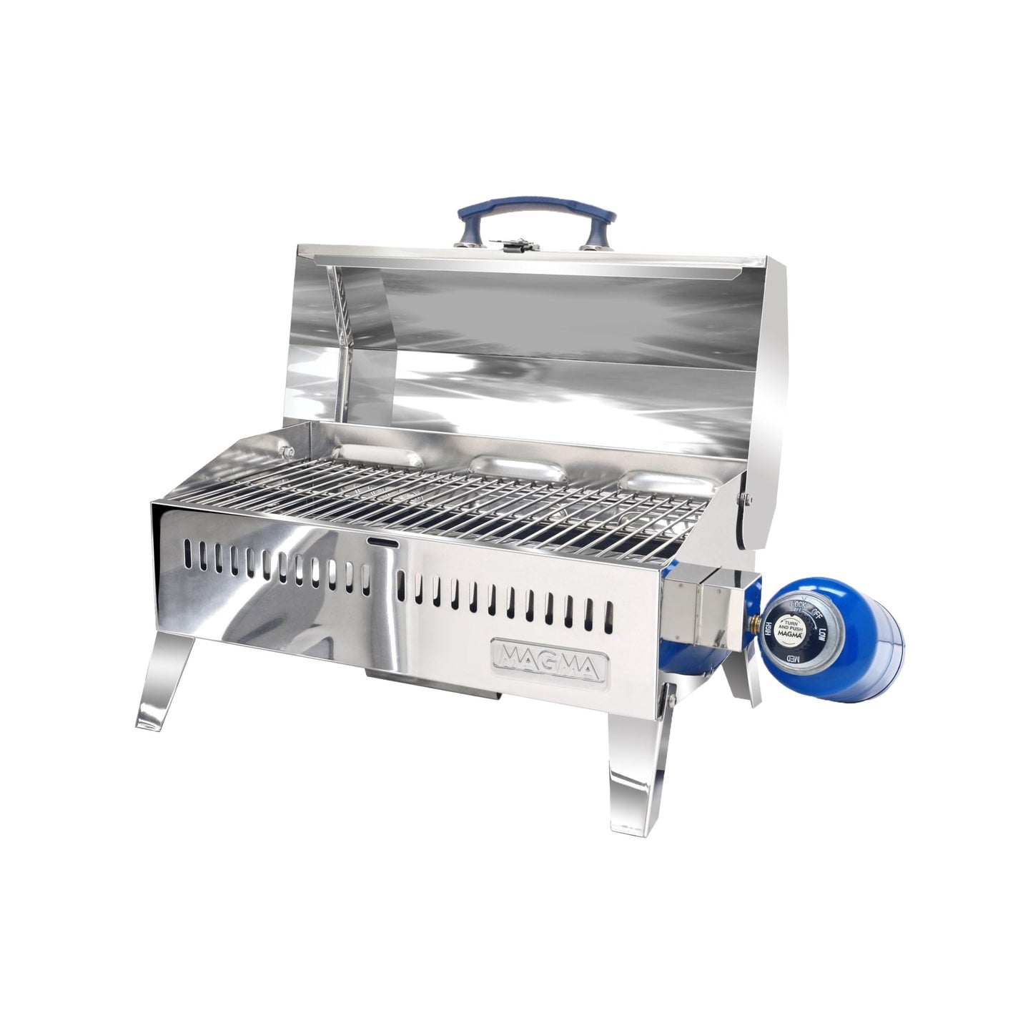 Magma A10-703 Marine Kettle Cabo Gas Grill | Portable Stainless Steel Boat BBQ | Propane Grill for Small Boats & RVs