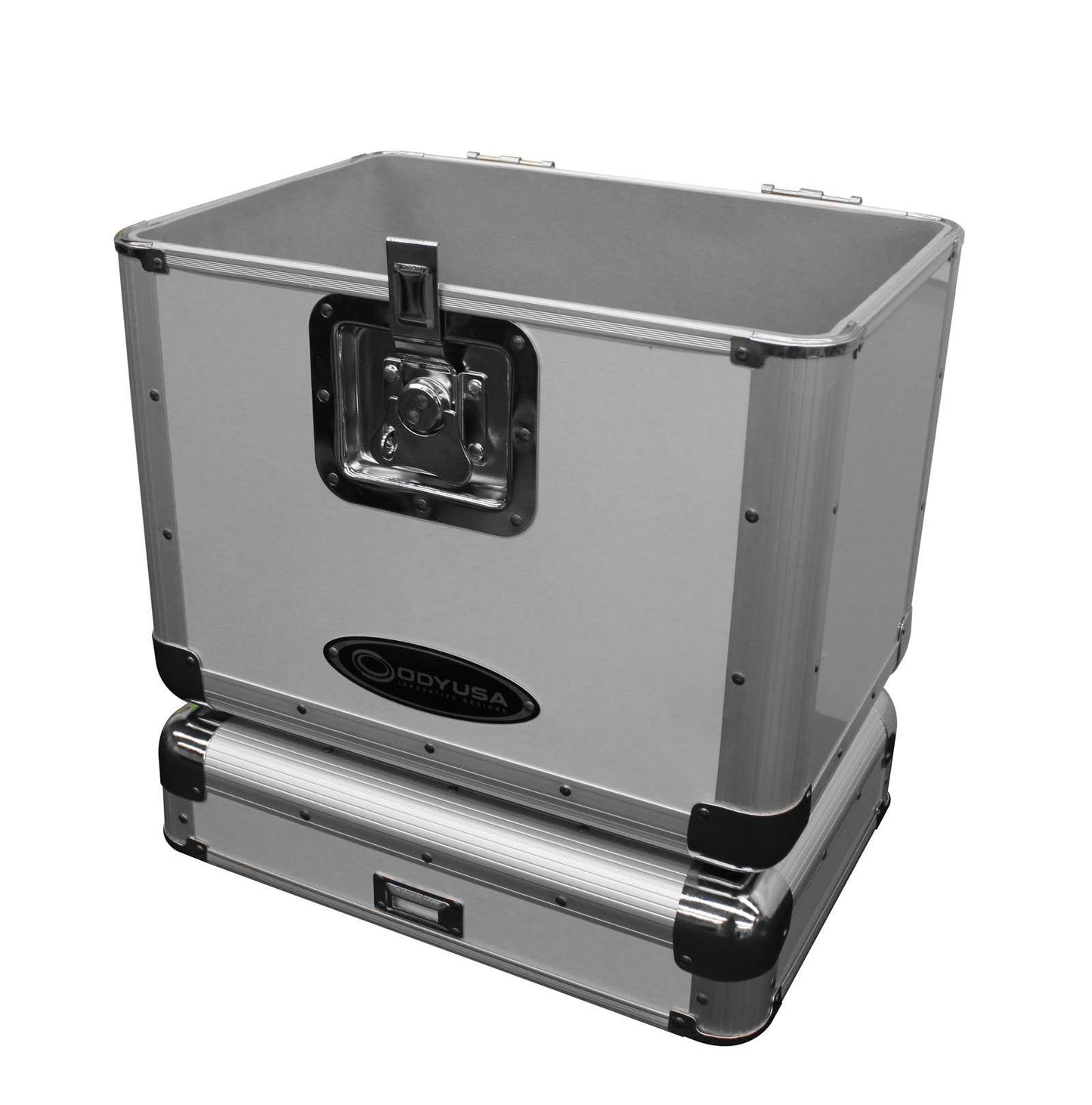 Odyssey KLP2-SILVER 70 12" LP Vinyl Records Stacking Utility Krom Transport Case