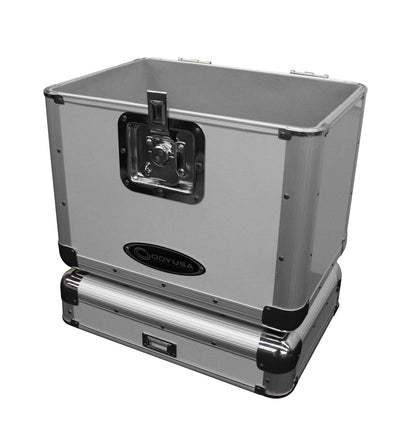 Odyssey KLP2-SILVER 70 12" LP Vinyl Records Stacking Utility Krom Transport Case