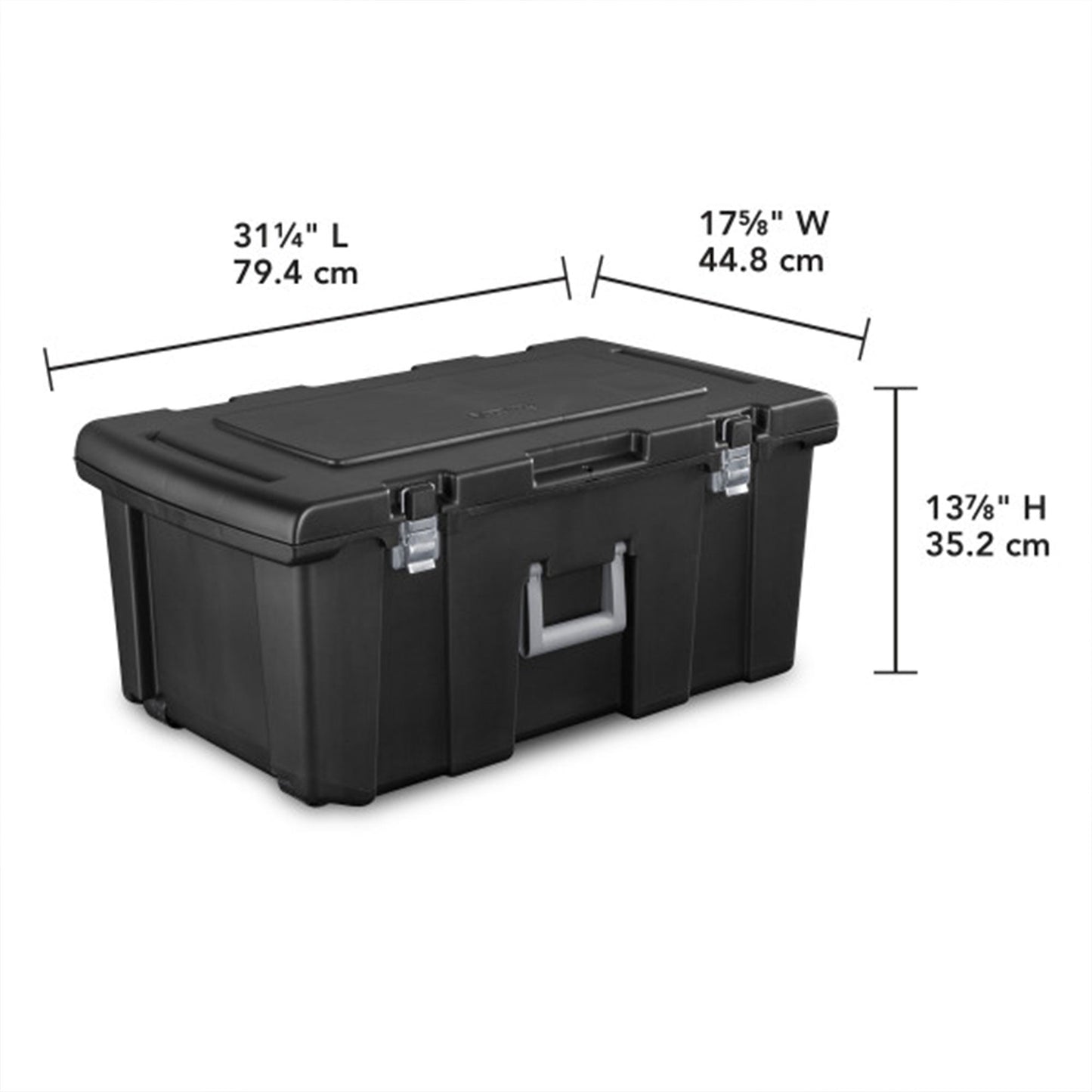Sterilite Wheeled Footlocker, Plastic Utility Storage Container, Black, 2 Pack