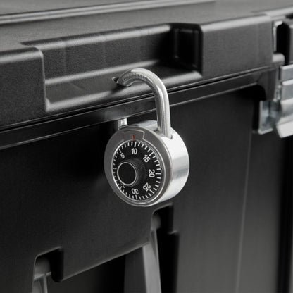 Sterilite Wheeled Footlocker, Plastic Utility Storage Container, Black, 2 Pack