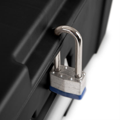 Sterilite Wheeled Footlocker, Plastic Utility Storage Container, Black, 2 Pack