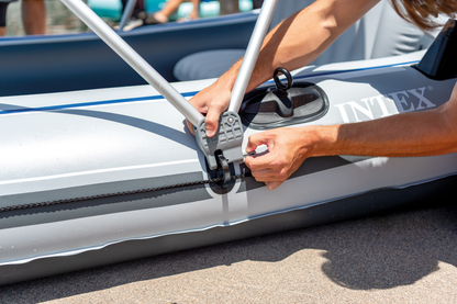 Intex Excursion 5 Person Inflatable Boat, Water Fishing River Raft Set w/Oars