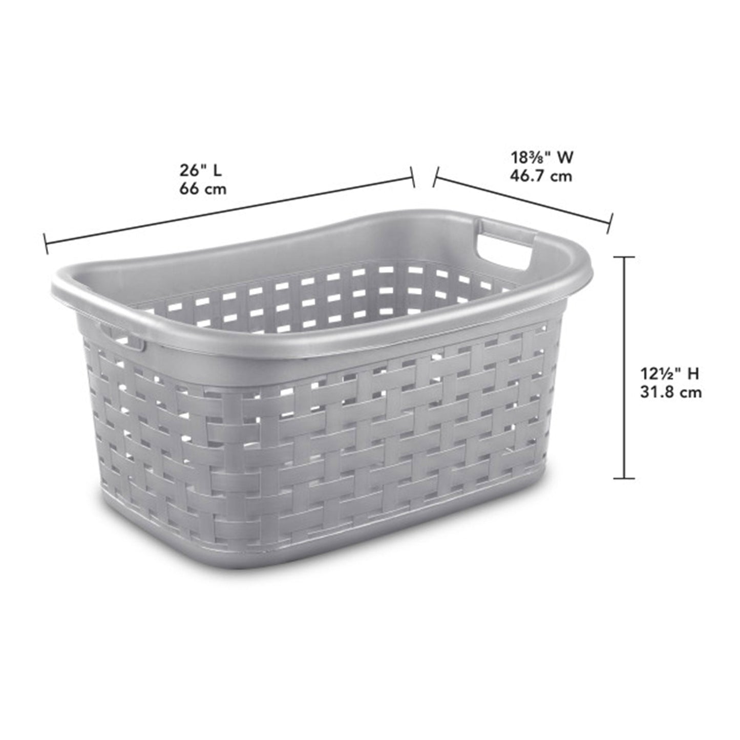 Sterilite Cement Gray Durable Weave Laundry Basket with Wicker Pattern (18 Pack)