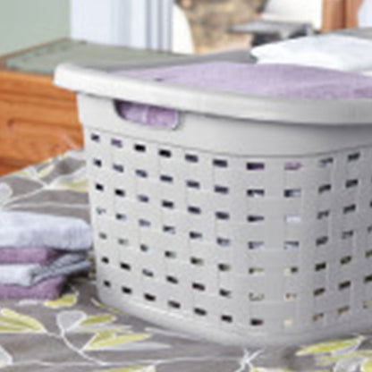 Sterilite Cement Gray Durable Weave Laundry Basket with Wicker Pattern (18 Pack)