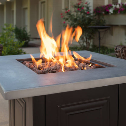 Endless Summer 28-Inch "The Wakefield " Square Propane Gas  Outdoor Fire Pit - Grey & Black