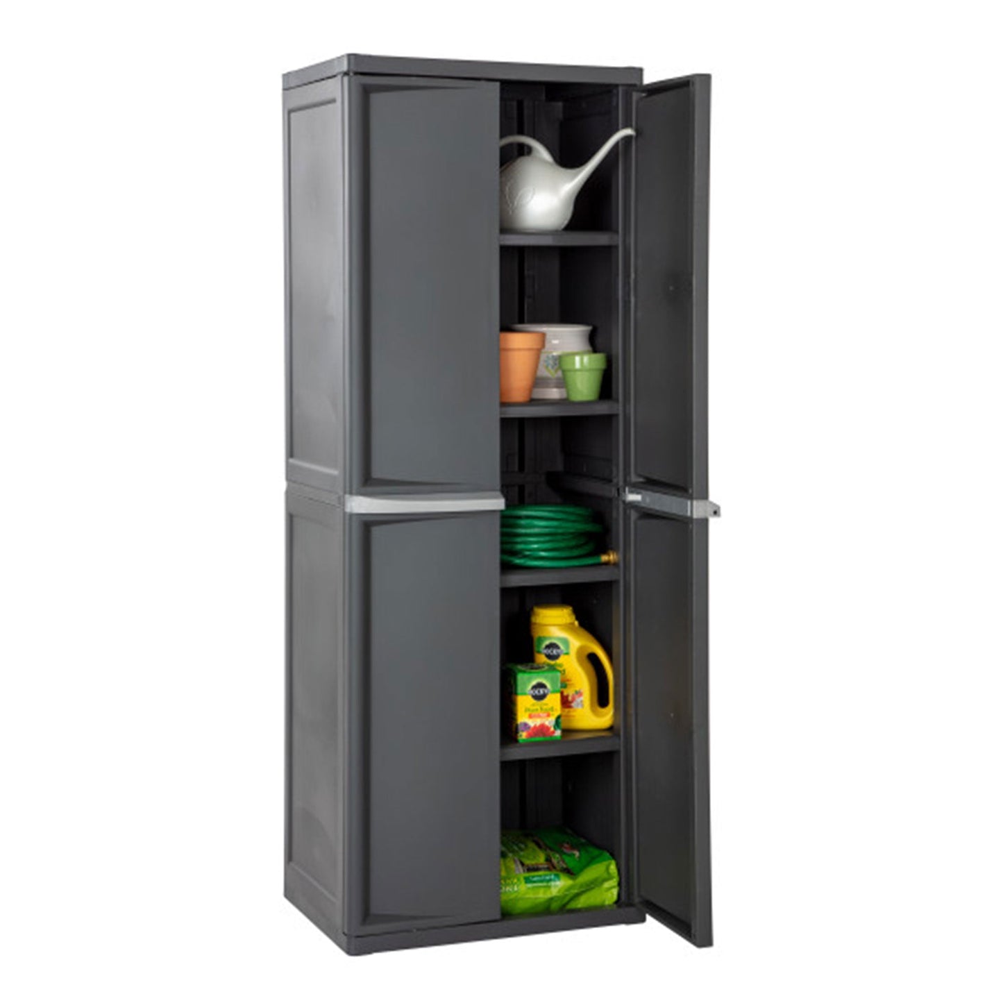 Sterilite Storage Cabinet, Garage, Pantry, & Kitchen Organizer, 4 Shelves, Gray