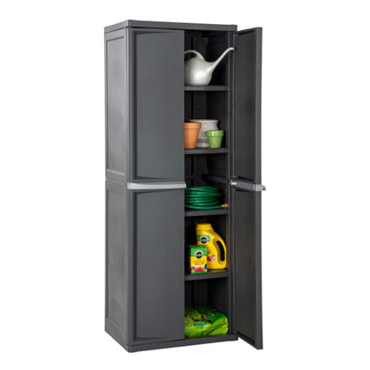 Sterilite Storage Cabinet, Garage, Pantry, & Kitchen Organizer, 4 Shelves, Gray