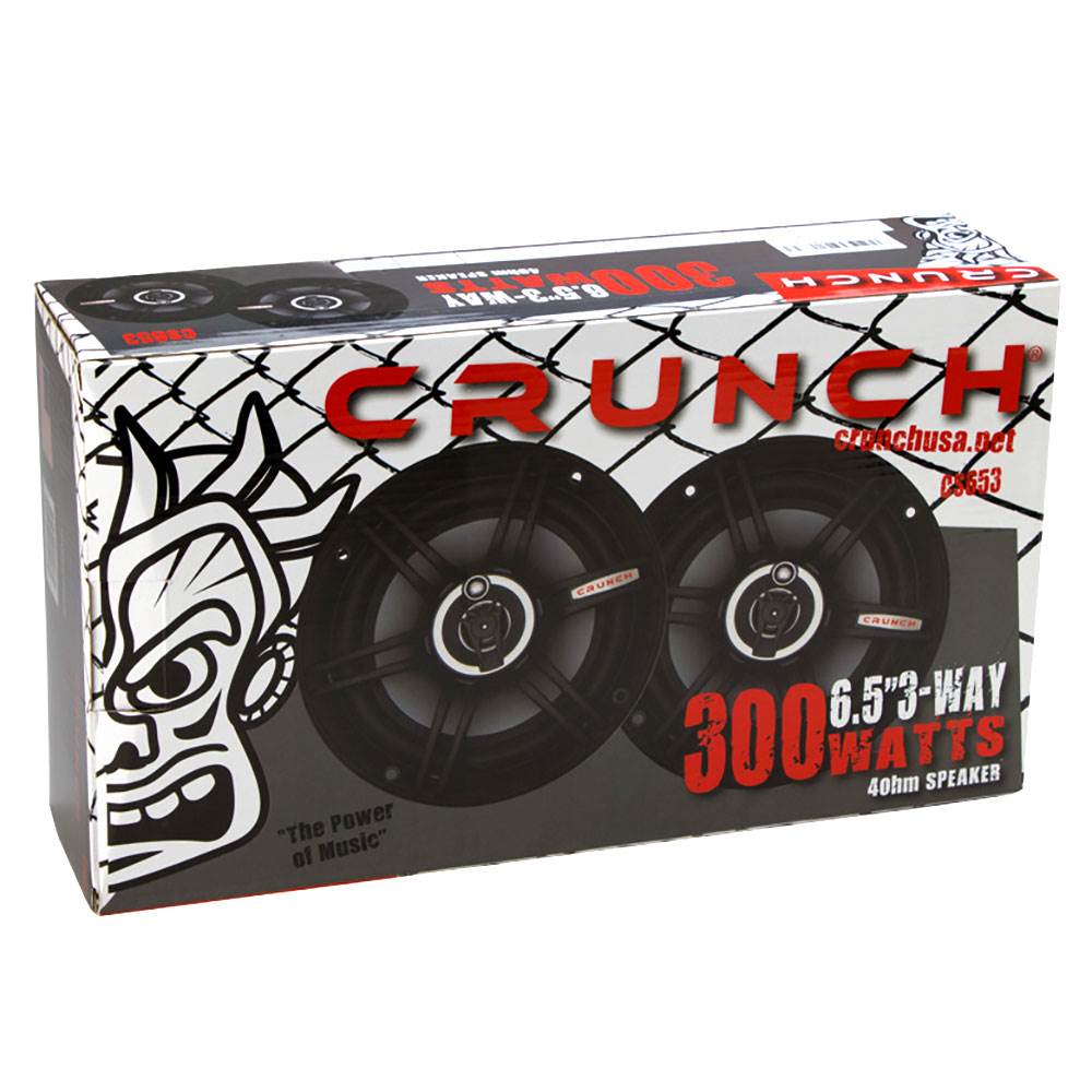 Crunch PowerDriveX 1000W 2 Channel Car Stereo Amplifier w/ 300W 6.5 Inch Speaker - Find Fresh Goods