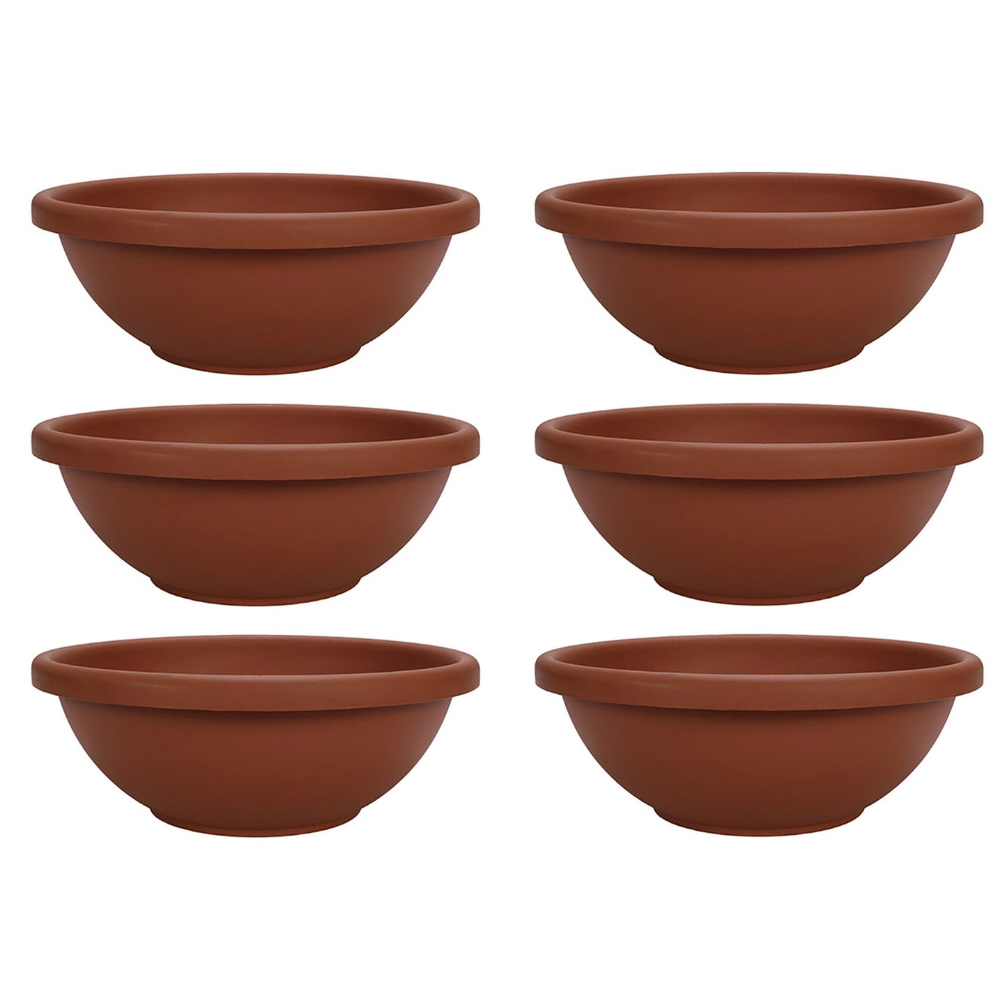 The HC Companies 18 Inch Resin Garden Bowl Planter Pot, Terra Cotta (6 Pack)