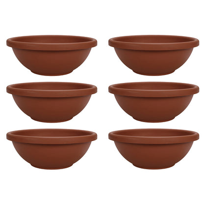 The HC Companies 18 Inch Resin Garden Bowl Planter Pot, Terra Cotta (6 Pack)