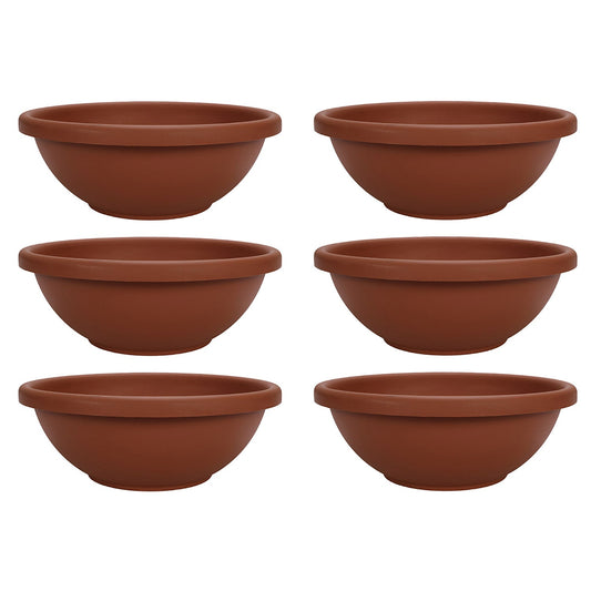 The HC Companies 18 Inch Resin Garden Bowl Planter Pot, Terra Cotta (6 Pack)