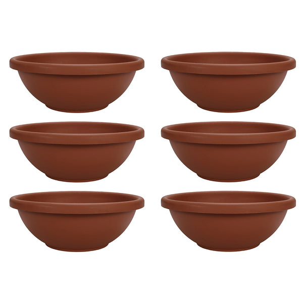 The HC Companies 18 Inch Resin Garden Bowl Planter Pot, Terra Cotta (6 Pack)