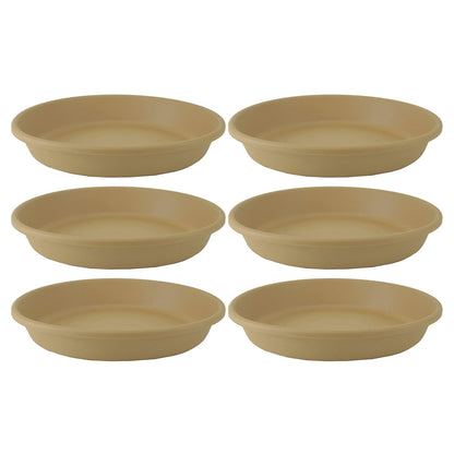 HC Companies Classic 10 Inch Round Flower Pot Plant Saucer, Sandstone (6 Pack)