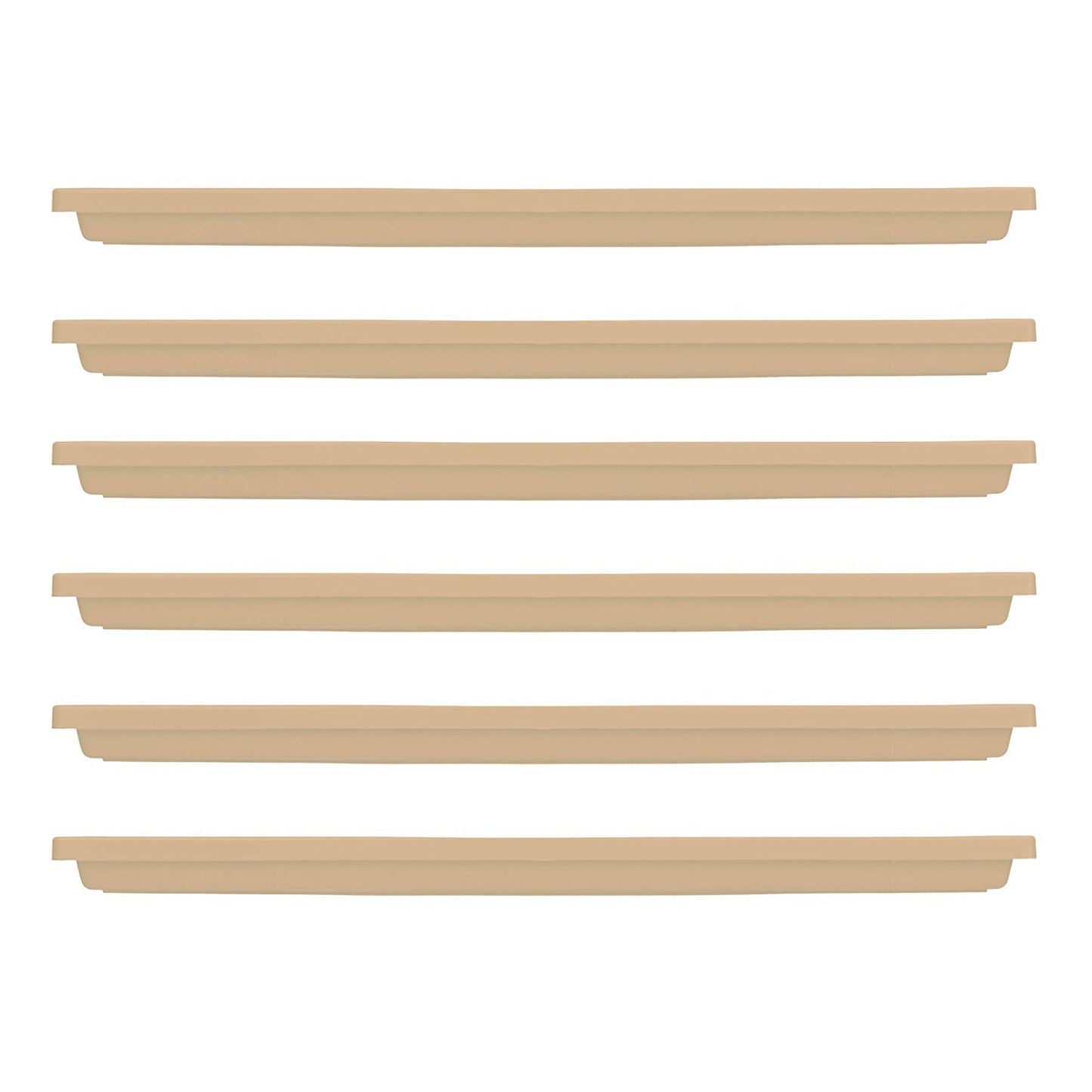 HC Companies Venetian 23.5 In Rectangular Flower Box Saucers, Sandstone (6 Pack)