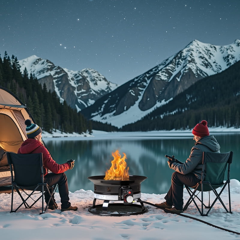 Homall Portable Propane Fire Pit for Outside, Smokeless Gas Fire Bowl with Auto-Ignition, 19-Inch Diameter Lid & Carry Kit, for Patio,, Black