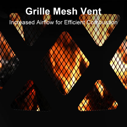 BALI OUTDOORS 32 inch Fire Pit with Poker, Wood Burning Fire Pit Patio for Outside with Grill