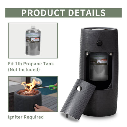 COSIEST 15,000 BTU 11-inch Round Outdoor Propane Fire Pit Table,Free Lava Rocks