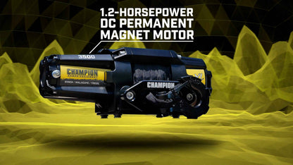 Champion Power Equipment XL 3500-lb. ATV/UTV Synthetic Rope Winch Kit