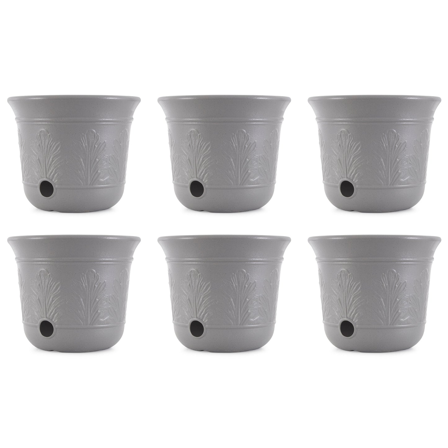 Suncast 300-Foot Heavy Duty 5-Gallon Decorative Garden Hose Pot, Gray (6 Pack)