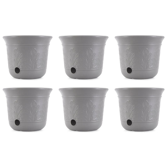 Suncast 300-Foot Heavy Duty 5-Gallon Decorative Garden Hose Pot, Gray (6 Pack)