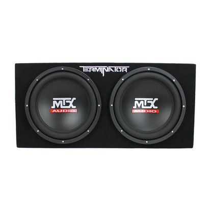 MTX 12" Dual Subwoofer Enclosure, Planet Audio Amplifier, 2 Soundstorm Wire Kits - Find Fresh Goods