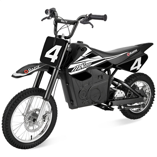 Razor MX650 Dirt Rocket High-Torque Electric Motocross Dirt Bike, 17 MPH, Black