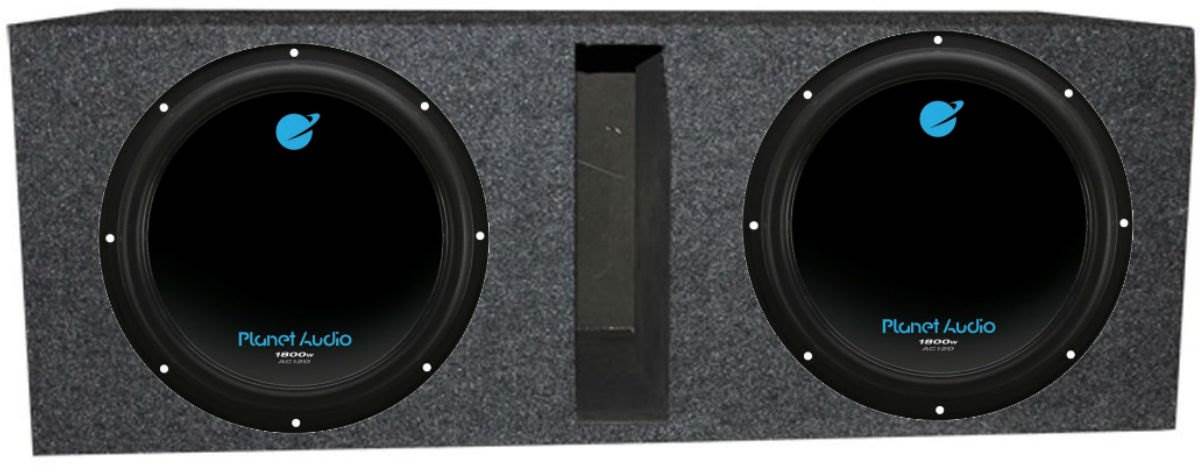 Planet Audio AC12D 12" 3600W 4 Ohm DVC Car Subwoofer Pair w/ Dual Sub Enclosure - Find Fresh Goods
