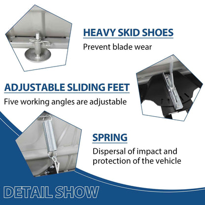 Kojem Snow Plow Blade Universal Kit Steel White Adjustable 48" Complete for ATV Honda Kawasaki Polaris Aeon Crossland Arctic-Cat Alterra