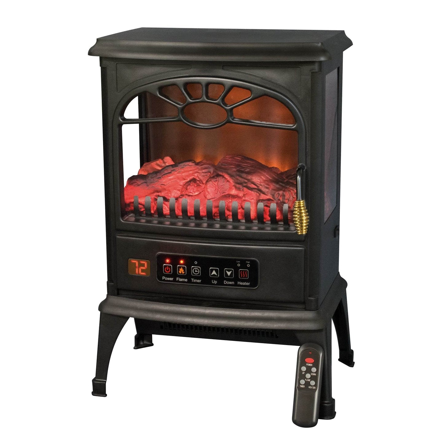 LifeSmart 1500W Large Room 3-Sided Mobile Electric Infrared Stove Heaters (Pair)