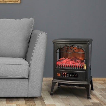 LifeSmart 1500W Large Room 3-Sided Mobile Electric Infrared Stove Heaters (Pair)