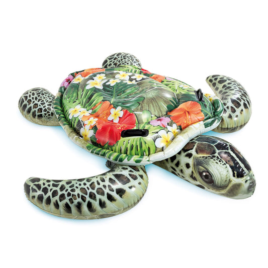 Intex 57555EP Realistic Sea Turtle Inflatable Ride-On Pool Float with Handles
