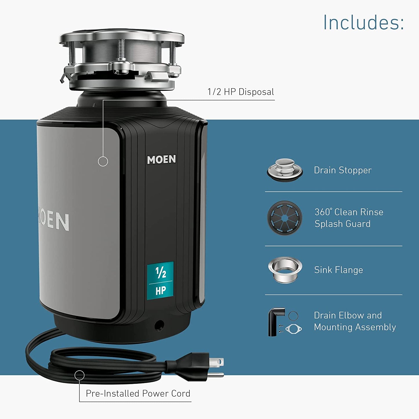 GX50C Prep Series 1/2 HP Continuous Feed Garbage Disposal