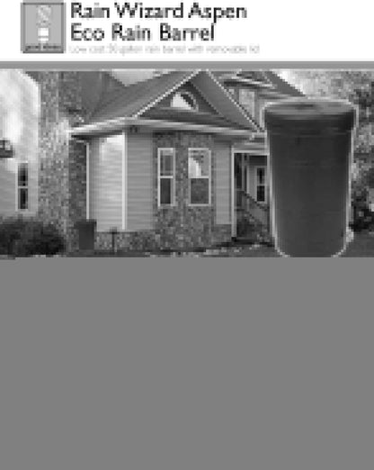 Good Ideas Aspen ECO 50 Gallon Outdoor Rain Barrel Water Storage Collector, Oak