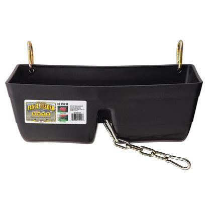 Little Giant FF16BLACK 9 Quart Heavy Duty Feed Trough Bucket Fence Feeder, Black