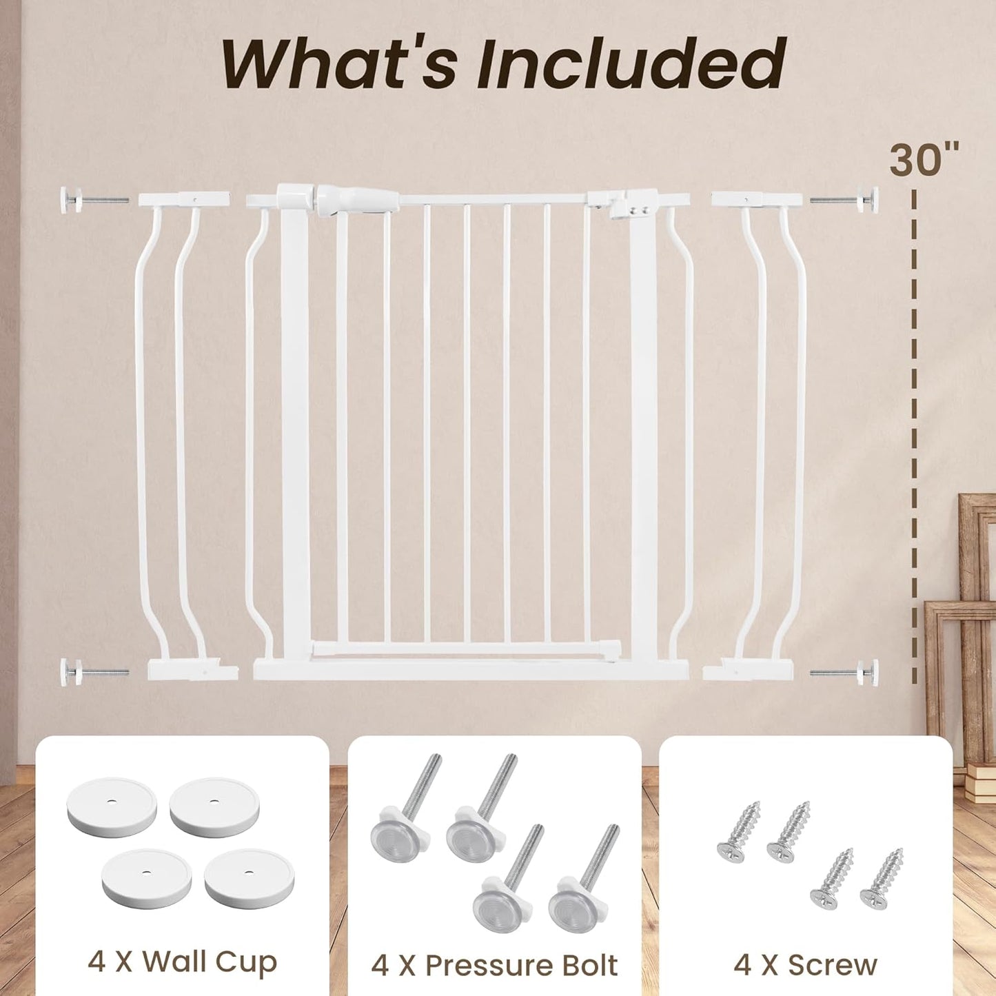 BalanceFrom Walk Thru Auto Close Hold Open Baby Safety Gate, 29.1-43.3 Inches