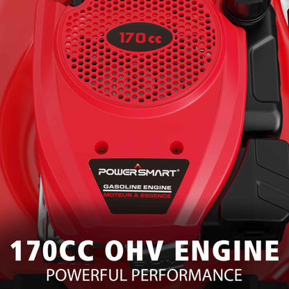 PowerSmart 21" 170cc Gas Self-Propelled Lawn Mower, with 6-Position Height Adjustment