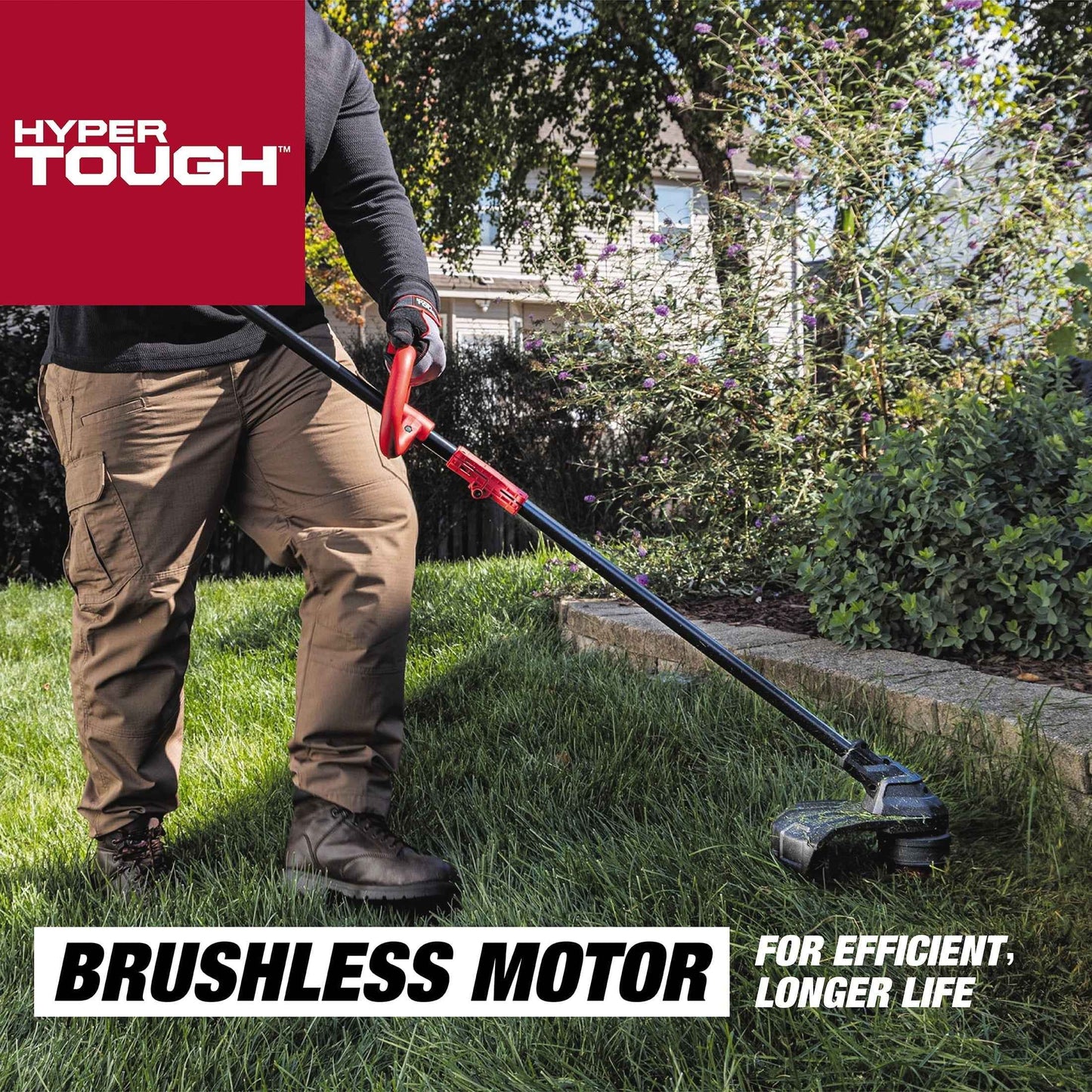 Hyper Tough 20V 13" Brushless String Trimmer with Rapid Reload Trimmer Head, HT22-401-03-02