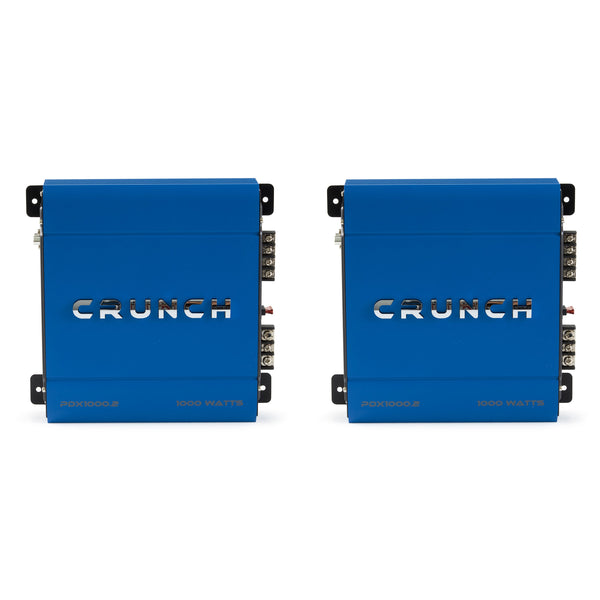 Crunch PowerDriveX 1000 Watt 2 Channel Exclusive Blue A/B Car Amplifier (2 Pack)