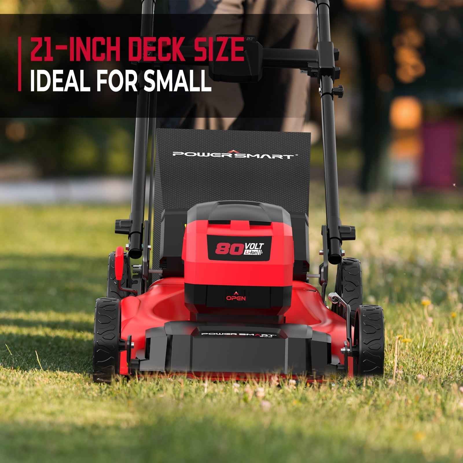 PowerSmart 3-in-1  21" 6A 80V  Cordless Lawn Mower, Brushless Motor, 6 Position Height Adjustment