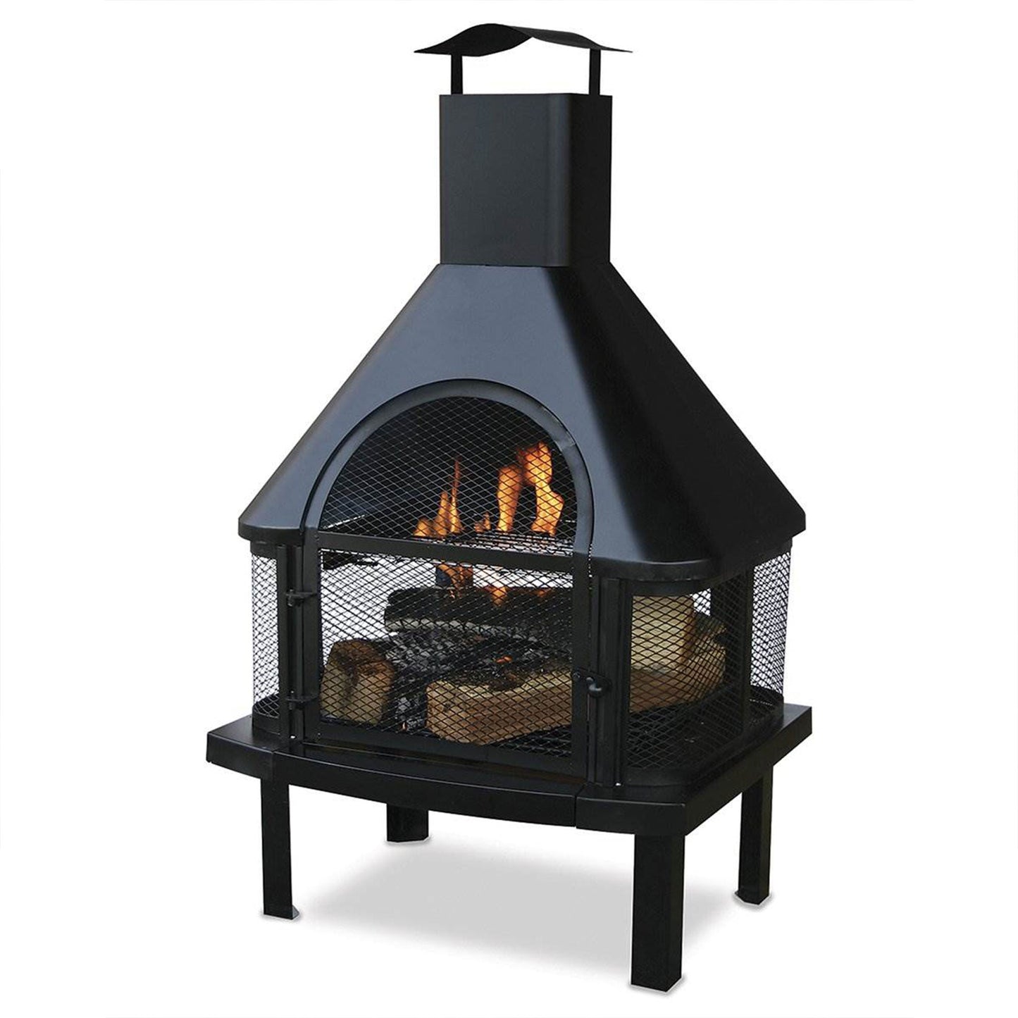 Endless Summer Wood Burning Fireplace Outdoor Chimney Fire Bowl, Black
