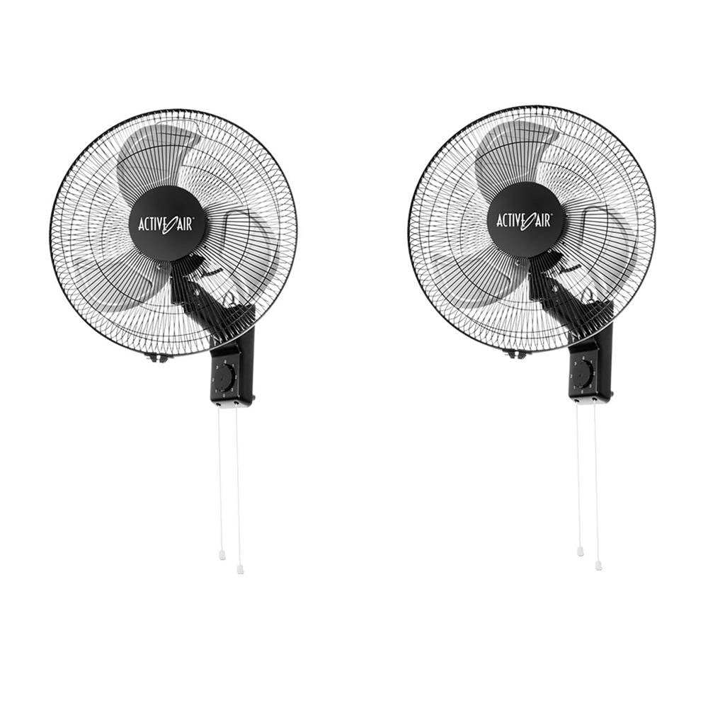 Active Air ACFW16HDB 16 Inch 3-Speed Metal Wall Mountable Oscillating Fan  (2)