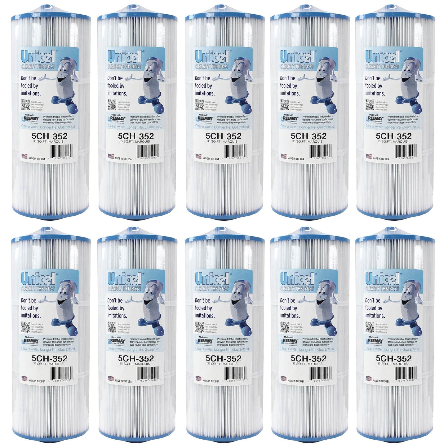 Unicel 5CH-352 Replacement 35 SqFt Filter Cartridge for Spa,151 Pleats (10 Pack)