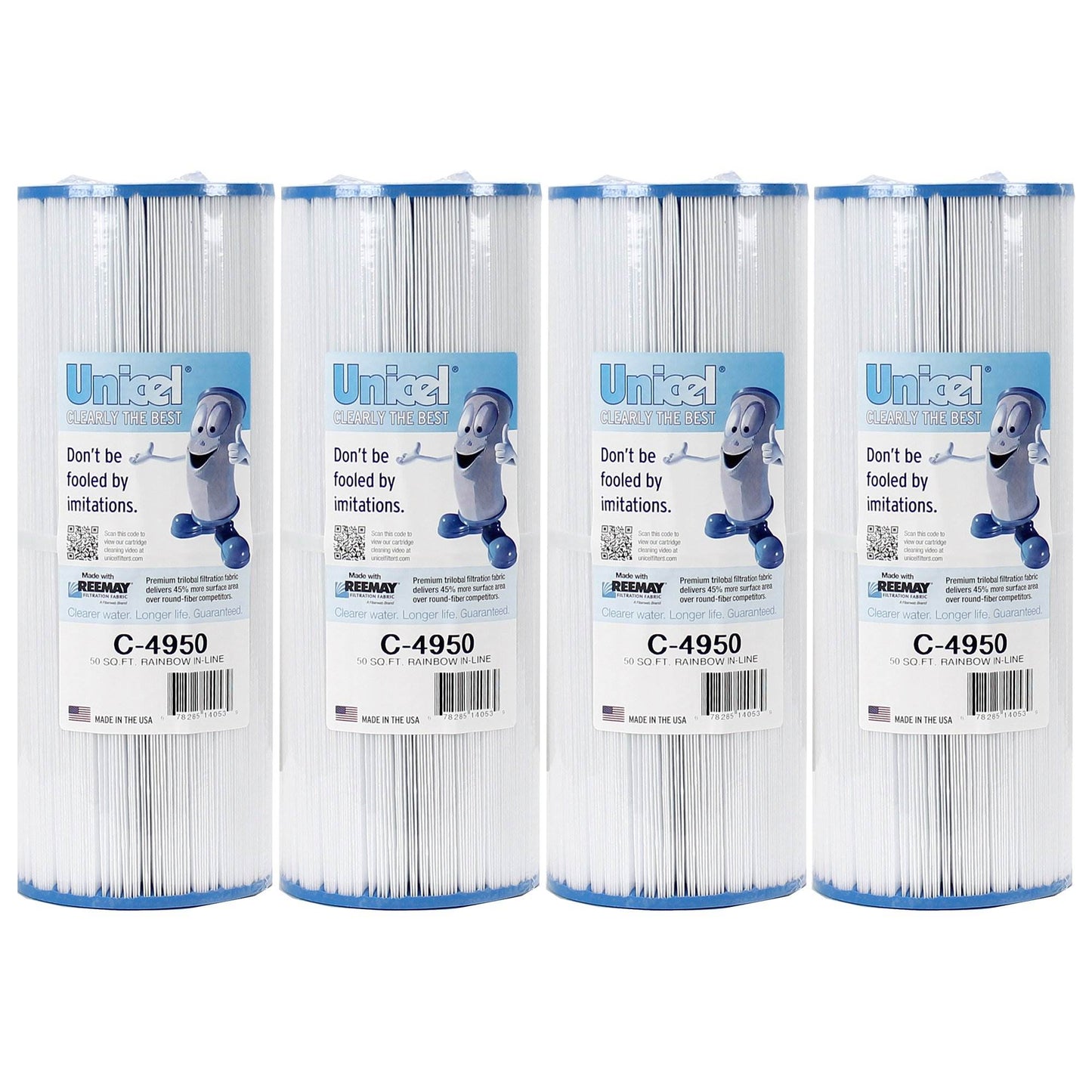 Unicel C-4950 Replacement 50 Sq Ft Pool Hot Tub Spa Filter Cartridge (4 Pack)